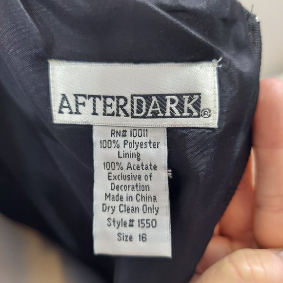 AFTER DARK Little Black Dress Sleeveless Skinny Strap SZ 16 - Picture 12 of 15